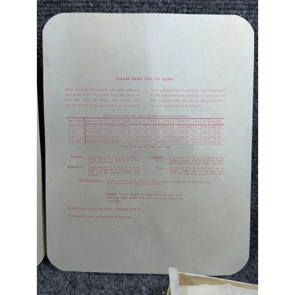 Vintage Sears Cling-alon Proportioned-Fit Hosiery Brown Nylon Stocking